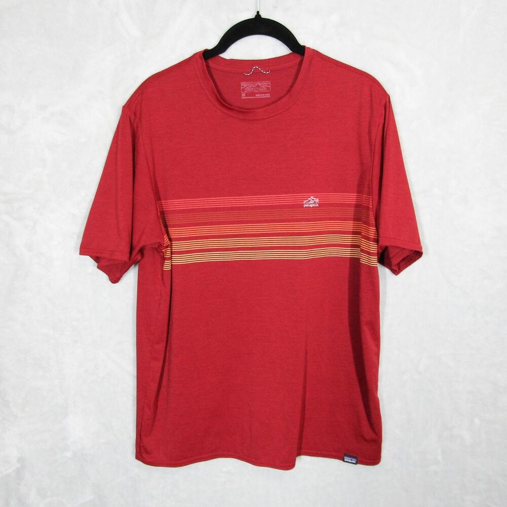 Patagonia Shirt Mens Medium Red Logo Outdoor Graphic Regular Hiking